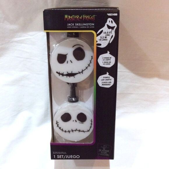 Jack Skellington LED Light String Purple 10.5' Nightmare Before Christmas New - Picture 1 of 4